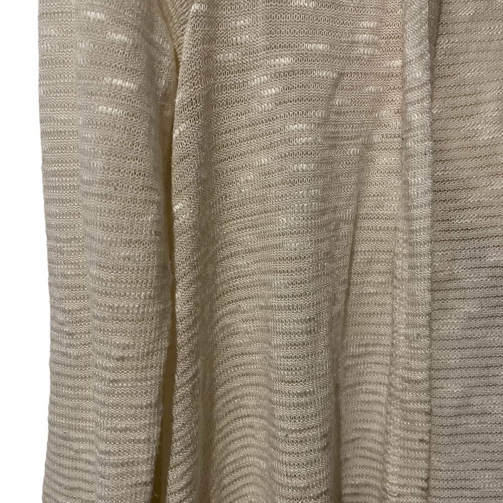 Skies are Blue Lightweight Open Front Cardigan Hooded Size Small Cream Color - Picture 8 of 16